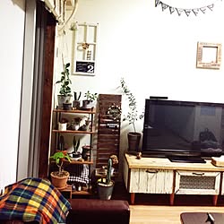 部屋全体/テレビボードリメイク/雑貨/DIY/セリア...などのインテリア実例 - 2016-10-13 22:02:52