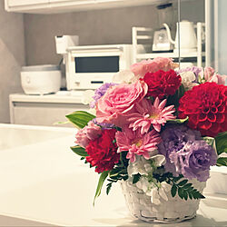 幸せな気持ちに/お花を飾る/花のある暮らし/キッチンのインテリア実例 - 2023-04-26 08:04:02