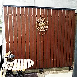 玄関/入り口/板塀DIY!!/ガーデンテーブルセット/ハンズマンのインテリア実例 - 2015-06-13 21:04:33