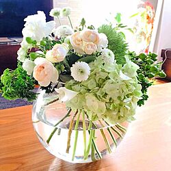 机/White×Green/結婚式のいただきもの/花器/花のある暮らし...などのインテリア実例 - 2015-05-17 09:35:28