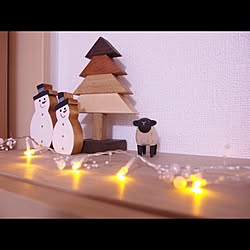 クリスマス/棚/ぽれぽれ動物/無垢材/LED...などのインテリア実例 - 2015-11-06 20:54:25