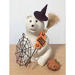 ハロウィン/しろくま貯金箱/ナチュラルキッチン/セリア/棚のインテリア実例 - 2015-10-02 10:16:34