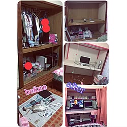 部屋全体/before after/PC/ワイヤーフック/TV...などのインテリア実例 - 2017-01-22 09:13:42