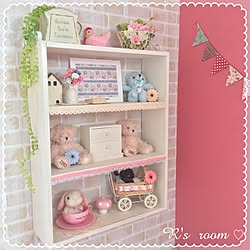 ベッド周り/にわとりハンドメイド♡/姫カントリー♡を目指して/棚DIY/きのこオブジェ...などのインテリア実例 - 2017-02-19 10:48:27