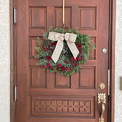 玄関/入り口/リース 手作り/クリスマスのインテリア実例 - 2023-12-09 14:24:11