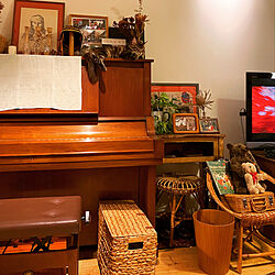 koesen/steiff/vintagebooks/vintagewickerchair/YAMAHAピアノ...などのインテリア実例 - 2021-11-13 12:23:23