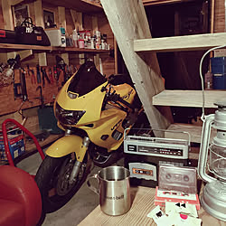 玄関/入り口/コーヒーのある暮らし/DIY/バイクガレージ/オイルランタンのインテリア実例 - 2022-02-15 20:12:51