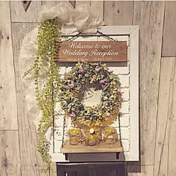 玄関/入り口/ウェルカムボード/ウェルカムボードDIY/ウェルカムボード 結婚式/インテリアじやなくてごめんなさい。...などのインテリア実例 - 2016-03-23 14:26:52