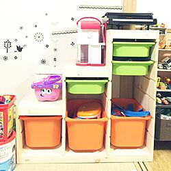 リビング/おもちゃ収納/こどもと暮らす。/狭い賃貸/IKEAのインテリア実例 - 2016-01-18 23:51:09