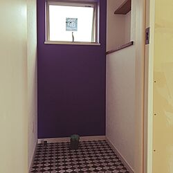 バス/トイレ/紫の壁/アクセントクロス/中古住宅フルリフォーム/パパ大工のインテリア実例 - 2016-05-13 12:02:18