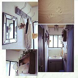 バス/トイレ/猫のいたずら/漆喰の壁DIY/DIY/古い家...などのインテリア実例 - 2014-10-24 15:49:27