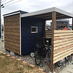 物置小屋DIY/DIY/小屋/小屋DIY/自転車置き場DIYのインテリア実例 - 2019-03-14 22:43:25