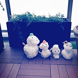 雪だるま/ウッドパネル/ベランダ☆/ガーデニング　のインテリア実例 - 2014-12-18 21:39:03