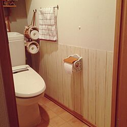 バス/トイレ/ベニア板で板壁/板壁DIY/トイレ改造計画のインテリア実例 - 2016-01-24 18:46:47