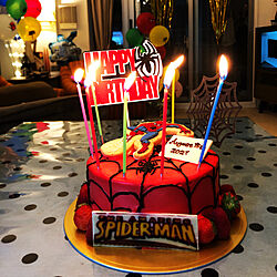 スパイダーマン/birthday cake/おもしろいもの/記録用に♪/リビングのインテリア実例 - 2021-08-20 01:34:03
