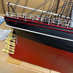 帆船模型カティサーク第二段/帆船模型カティサーク第二段完成間近/机のインテリア実例 - 2022-06-21 08:36:22