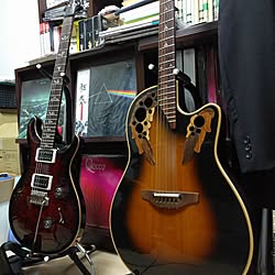 部屋全体/楽器のある部屋/ギター&ベースは何本あるかわかりません/ギターのある部屋/バンドマンのインテリア実例 - 2017-06-09 23:57:13