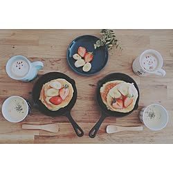 キッチン/朝ごはん/ホットケーキ/ラテアート/朝カフェ...などのインテリア実例 - 2016-02-22 12:39:01