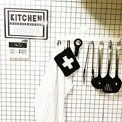 キッチン/IKEA/白黒/モノトーン/MONOTONE...などのインテリア実例 - 2015-07-23 12:54:06