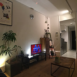 部屋全体/一人暮らし/1K/間接照明のある暮らしのインテリア実例 - 2019-03-18 22:04:58