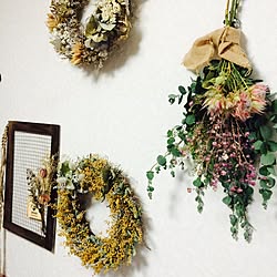 スワッグ/リース/観葉植物/ハンドメイド/ドライフラワーのインテリア実例 - 2016-06-24 20:07:12