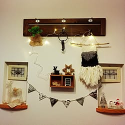 玄関/入り口/DIY/クリスマス/ガーランド手作り/DAISO♥...などのインテリア実例 - 2016-11-19 15:19:59