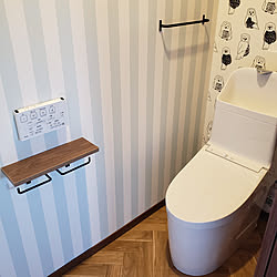 バス/トイレ/SANGETSUのクロス/引き戸トイレ/トイレットペーパーホルダー/トイレクロス...などのインテリア実例 - 2021-06-02 18:34:38