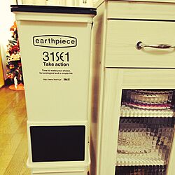 キッチン/ゴミ箱/クリスマスツリー/食器棚をカウンターにのインテリア実例 - 2014-12-20 18:00:10