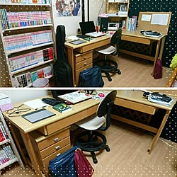 机/娘の部屋/元和室/しゃれとんしゃあ会/学習机DIY...などのインテリア実例 - 2017-07-11 23:39:05