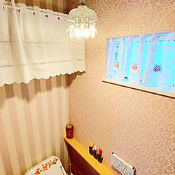 アクセントクロス/トイレの壁紙/ストライプの壁紙/柄×柄が好き/注文住宅♥️...などのインテリア実例 - 2023-01-31 12:06:43