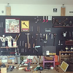 壁/天井/木工/DIY/有孔ボード/工具オブジェ...などのインテリア実例 - 2016-06-14 15:33:18