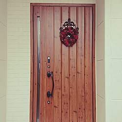 玄関/入り口/フランフラン/クリスマスリース/LIXIL玄関ドアのインテリア実例 - 2016-11-24 17:30:07