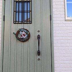 クリスマス/クリスマスリース 玄関ドア/クリスマスリース飾りました/YKK玄関ドア/YKK AP...などのインテリア実例 - 2021-12-21 08:32:04