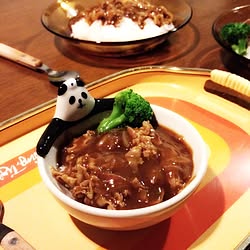 机/カレー/今日の夕飯/kanamaiちゃん/パンダ部...などのインテリア実例 - 2013-11-24 17:16:43