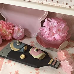 棚/あるもので飾り付け。/桜/陶器のひな人形/いいねをありがとうございます♡...などのインテリア実例 - 2017-02-07 13:20:47