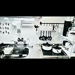 キッチン/白黒/モノトーン/IKEA/ナフコ...などのインテリア実例 - 2014-03-05 04:38:57