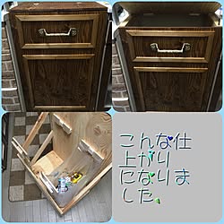 棚/DIY/アンティーク/ジョイフルHONDA/ゴミ箱収納のインテリア実例 - 2016-01-01 23:08:03