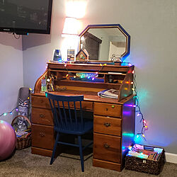 机/secretary desk/desk/fairy lights/Christmas...などのインテリア実例 - 2021-07-01 16:55:15