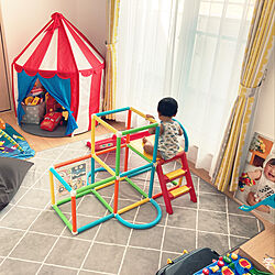 子供と暮らす。/子供部屋はカラフル/二階の部屋/おもちゃがいっぱい/IKEAの子供用テント...などのインテリア実例 - 2020-08-22 15:52:50