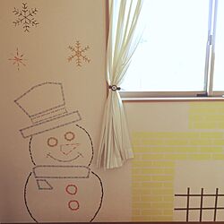 壁/天井/クリスマス/マスキングテープ　壁/こどもと暮らすのインテリア実例 - 2016-12-03 11:42:58
