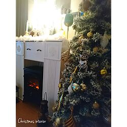 棚/暖炉/クリスマスツリー/暖炉型ファンヒーター/夕方のリビング...などのインテリア実例 - 2016-11-30 20:36:16