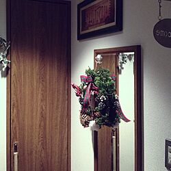 玄関/入り口/手作りクリスマスリースのインテリア実例 - 2012-12-06 19:34:59