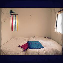 ベッド周り/IKEAクッション/IKEAカーテン/ニトリの寝具カバー/トゥルースリーパー...などのインテリア実例 - 2013-05-05 16:31:34
