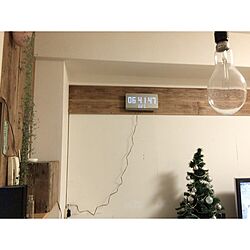 リビング/クリスマスツリー/板壁/デジタル時計のインテリア実例 - 2015-12-16 18:46:41