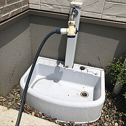 立水栓 DIY/立水栓の水受け/立水栓リメイク/立水栓/立水栓DIY...などのインテリア実例 - 2020-05-21 16:54:48