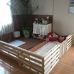 部屋全体/犬部屋/カインズホームのペンキ/桐のスノコ/カインズホームで買った板...などのインテリア実例 - 2015-07-09 14:27:39