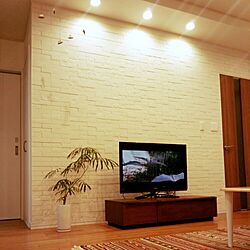 エコカラットの壁/テレビボード/フレンステッドモビール/IKEAのラグ/壁/天井のインテリア実例 - 2016-03-09 19:40:05