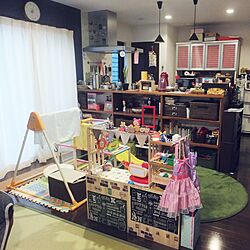 部屋全体/おもちゃ収納/ままごとカフェ/子供と暮らす。/キッズスペース...などのインテリア実例 - 2017-05-18 15:40:55