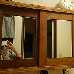 棚/ワンバイ材/洗面所の鏡のインテリア実例 - 2017-03-16 13:12:03