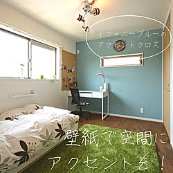 木造注文住宅/人生の景色を変えよう/ティファニーブルーのアクセントクロス/ティファニーブルーの壁紙/ティファニーブルー...などのインテリア実例 - 2022-01-31 17:03:55